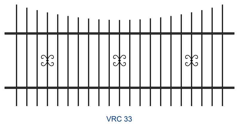 Kovaný plot motiv VRC 33