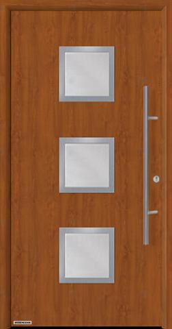 Domovní dveře Hörmann Thermo 65, motiv THP 810S - zlatý dub